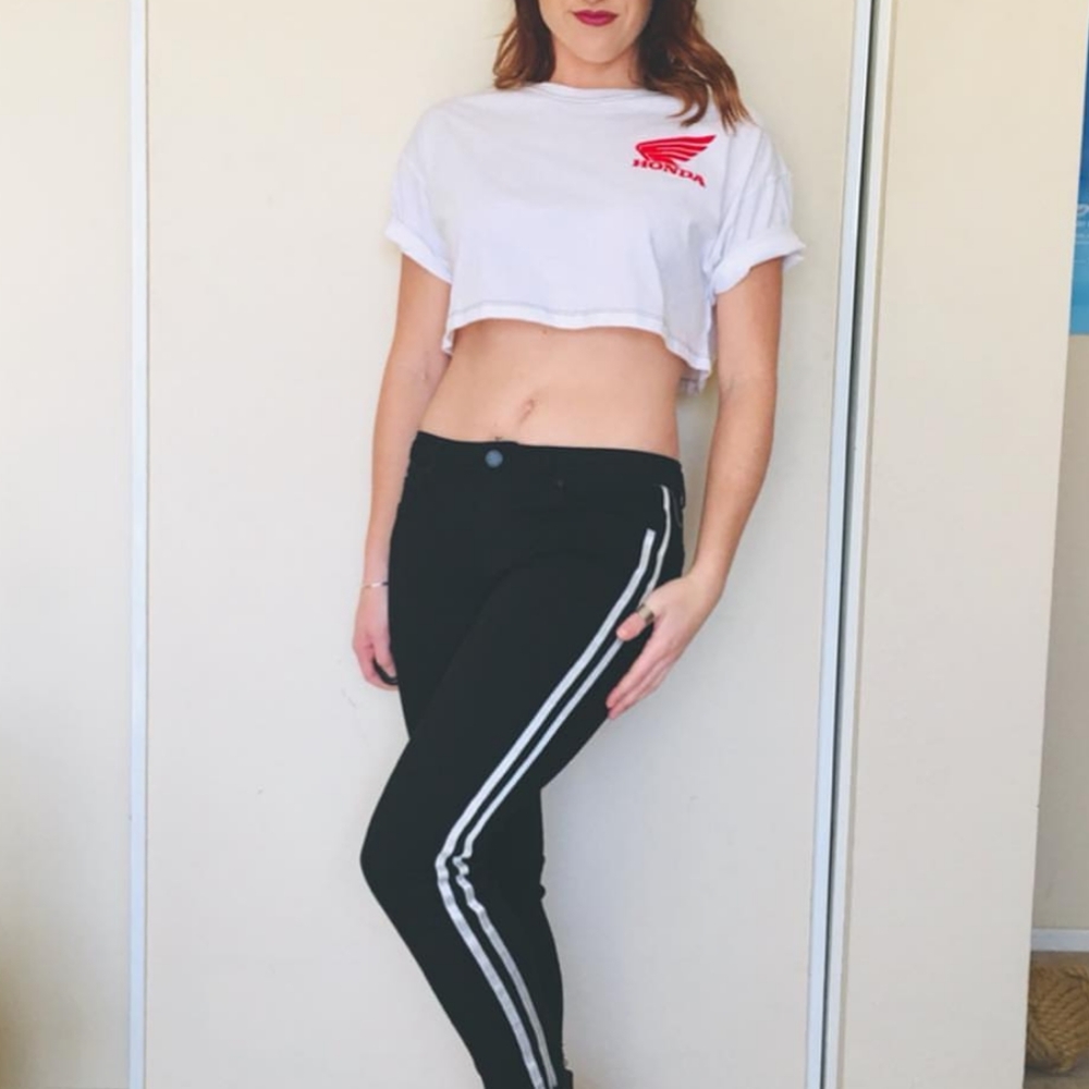 Honda Crop Top White and Red NWT medium